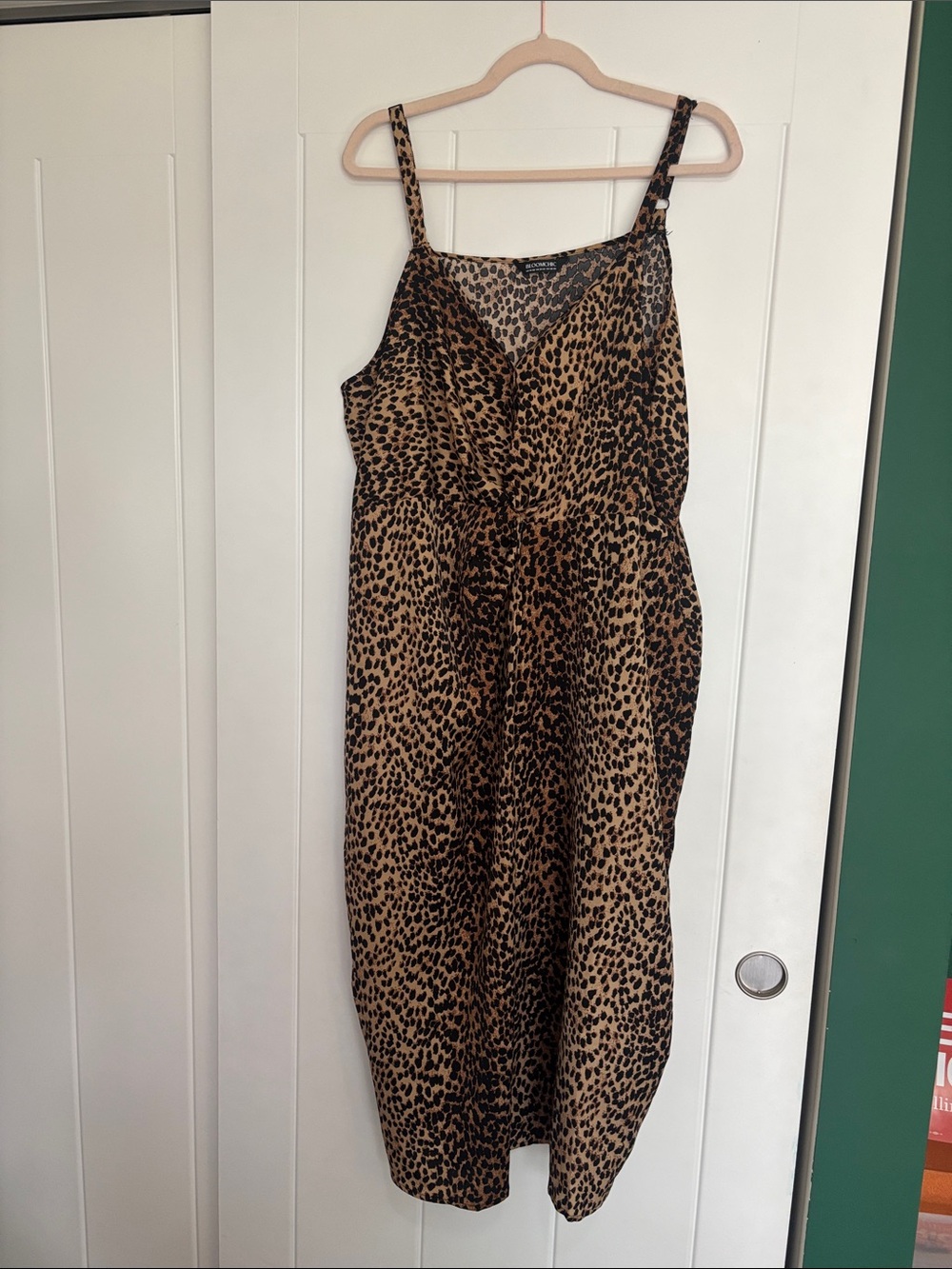 BloomChic Leopard-Print Wide-Leg Midi Dress